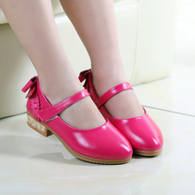 Free shipping kids shoes new 2016 fashion shoes princess bowknot children shoes female TongFang mouth children’s shoes 4509