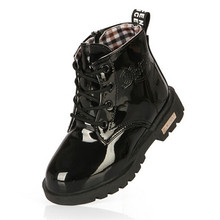 2015 Hot Item New Bota Children Snow Boots PU Patent Leather Children Martin Boots Fashion Boys