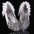 Fashion New Wedding Bridal Shoes White Rhinestone High Heels Bridal Prom Dress Shoes Christmas Party Bridesmaid
