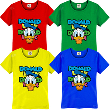 Korean Cute Donald Duck Cartoon Anime Printed Children’s T-Shirt For Boys Girls 2015 Short Sleeve T Shirt Camiseta Infantil