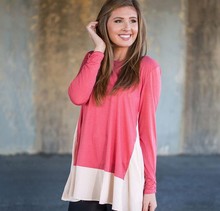 2016 new long sleeved t-shirt loose fat in female long shirts
