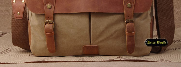 Men's Retro Vintage Shoulder Messenger Distressed Genuine Crazy
