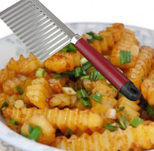 New 2015 Stainless Steel Potato Chip Dough Vegetable Crinkle Wavy Cutter Blade Slicer