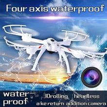Fun 2.4GHz 4CH 6Axis Gyro Waterproof Headless Mode RC Helicopter Quadcopter Drone With Camera RTF Toy Gift Free Shipping
