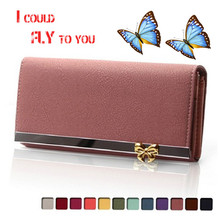 Free Shipping Women Wallets Soft PU Leather Bag Bowknot Coin Purse Candy Color Purses Female Handbags Clutch Wallet Card Holder
