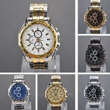 7 Colors Stainless Steel Men s Wrist Watch Three Sub dials for Decoration Quartz Wrist Watch
