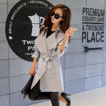 2016 New Autumn Winter Women’s Long Basic Jackets Casual Long Sleeve Solid Color Slim Coats With Belt Outwear For Women WT1011-Q