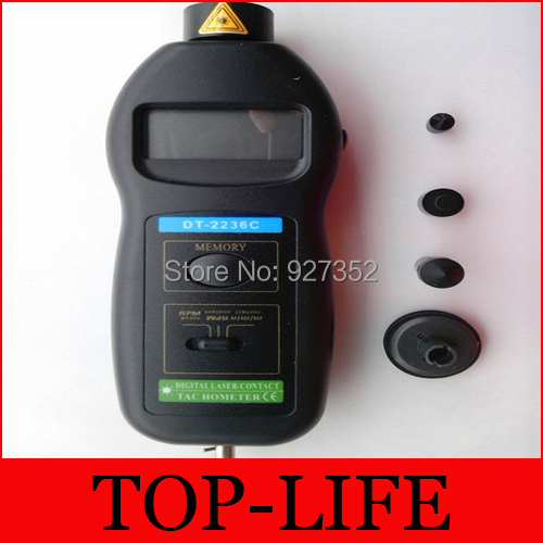 DT-2236B 2 in1 Digital LCD Automatic Laser Photo Contact Tachometer RPM Contact Tachometer 2.5~99,999RPM