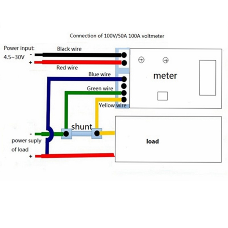 2 in1 DC Volt Amp Meter Dual Digital Display Voltmeter ... electric wiring diagram for g 50a 