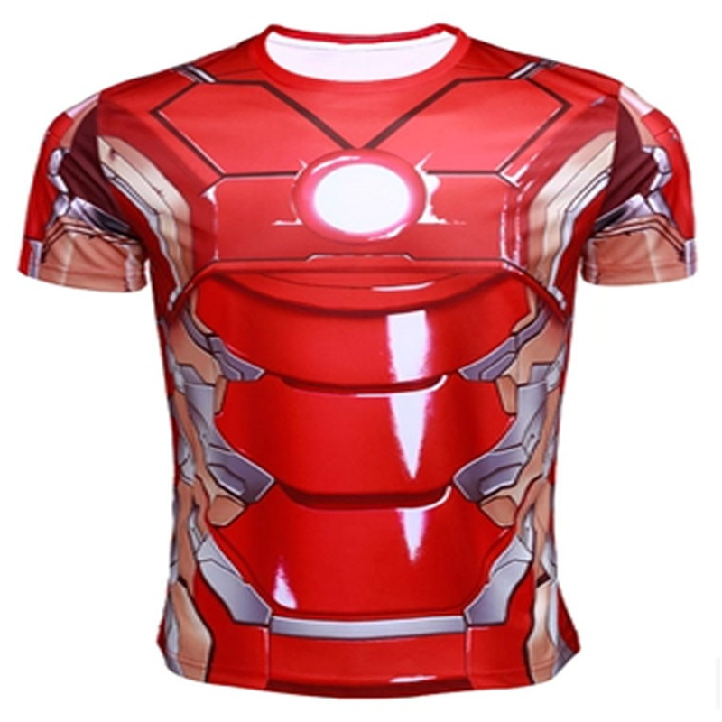 Marvel Super Heroes Avenger Captain America Batman sport T shirt Men Compression Armour Base Layer Thermal