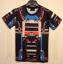 2014 New Fashion men’s 3D t-shirt Geometry funny printed cute Machine Robots top tees Tshirt DT11