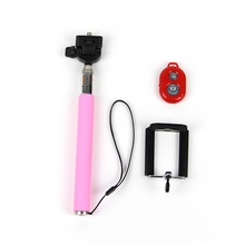2015 Extendable Handheld Wireless Selfie Monopod Bluetooth Stick remote camera with Remote Button for Samsung Android