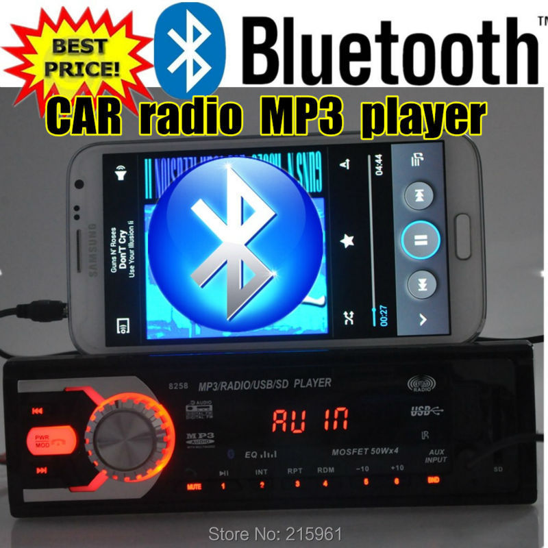 New 12V Bluetooth Car radio Stereo FM Radios MP3 Audio Player 5V Charger USB/SD/AUX in Car Electronics Subwoofer In-Dash 1 DIN