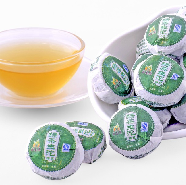 50pcs Green Tea Flavor Mini Raw Pu Erh Men Women personal care Health Loss Weight natural