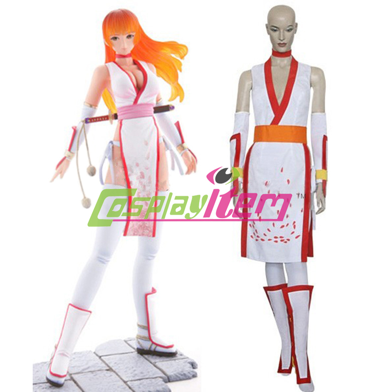 Hot selling Customized movie Dead or Alive Kasumi (White) Cosplay Costume for women
