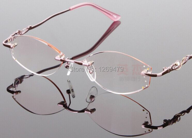 Free Shipping 2015 New Fashion women's Brand Rimless Reading myopic Glasses Diamond cutting +2.00 +2.50 +3.00 +1.00 +1.50 9003
