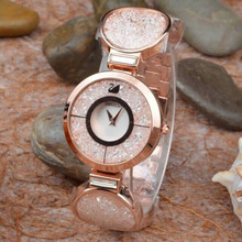 2015 3 Color de la mujer lujo del diamante reloj de cuarzo reloj pulsera de cuarzo de acero inoxidable