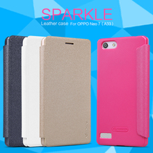 10pcs For OPPO Neo 7 A33 NILLKIN flip cover luxury Sparkle super thin protective Leather Case + Retailed Package