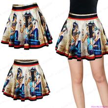 New Exercise Tutu Pettiskirt Egyptian Mural Short Tennis Skirt Slim Fit Women Sports Miniskirt Pleated High Waist Summer