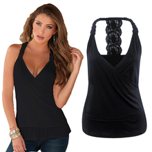 HOT Sexy 2016 sleeveless deep v neck bandage celebrity crop top Backless cropped lace cross tank tops crops for summer w094
