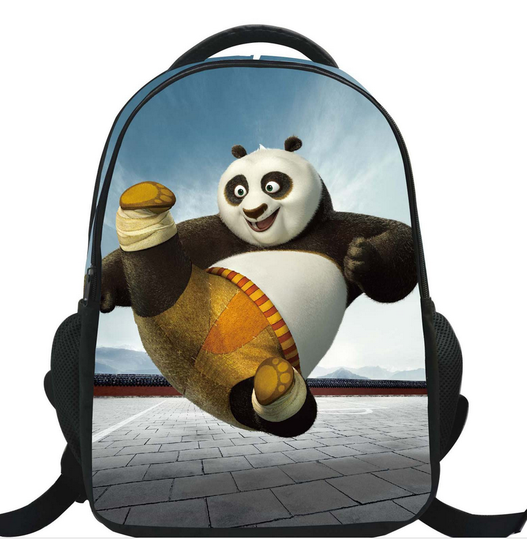 16 Inch Cartoon Kung Fu Panda Bag School Children Boys Grils Kids Print