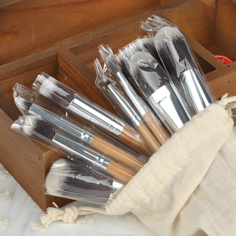 Eye Shadow Blush 1set 10Pcs Professional Foundation Make up Bamboo Brushes Makeup Brush Cosmetic Set Kit