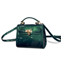 Lovely Candy Color Glazed Leather Handbag Women Trendy Designer Small Shoulder Bag Lock Belt Ornament Flap
