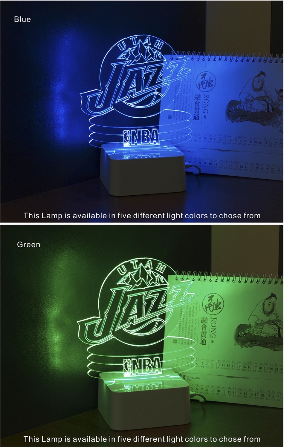 CNHIDEE Micro USB Utah NBA Lamp for Jazz Basketball Shaped 3D Night Light as Led Luz De Noche (4)