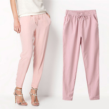 AliExpress |Envío gratis 2014 del verano nuevas mujeres de pantalones casuales / moda sexy gasa elástica de la cintura del arco iris pantalones / pantalones AB17