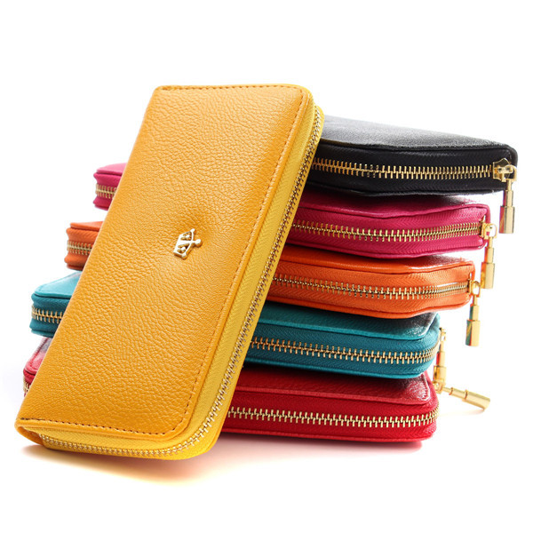 Lady Wallets Clutch 6 colors PU Leather Women Wallet Handbag New Fashion Holders Popular Long Zip