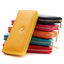 Lady Wallets Clutch 6 colors PU Leather Women Wallet Handbag New Fashion Holders Popular Long Zip Purse