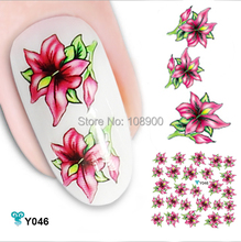 Mixed Color 6 PCS Nail Stickers Beautiful 3D Water Stickers with Fish Flower Design Convenience DIY