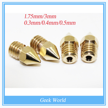 10pcs Grinding Machine In Tapered Roller Bearing 3d Printer Accessories Reprap Diy Copper 1.75mm Extruder Nozzle Extrusion Head
