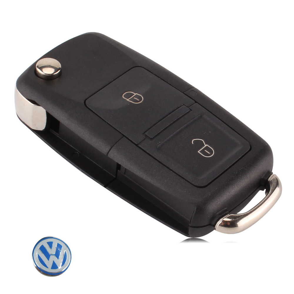 2 Buttons Remote Flip Folding Car Key Shell Replacement for VW Volkswagen MK4 Bora Golf 4 5 6 Passat Polo Bora Touran