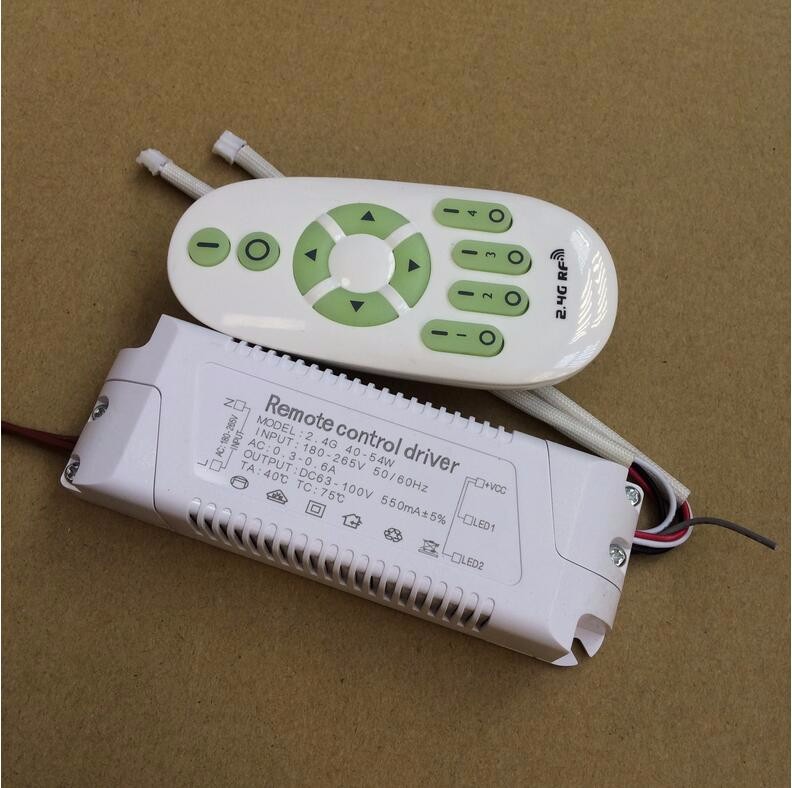 40 54W 180 265V Stepless dimming power supply 2.4G remote control dimmer driver for LED ceiling