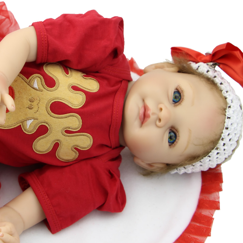 22Inch Handmade Fashion Doll Princess Doll For Girl Silicone Baby Reborn Doll toy Lifelike Doll Reborn Babies Christmas Gift