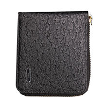 Design Fashion Men Wallets with Zipper High grade PU Leather Ostrich Grain Square Famous Brand Mens