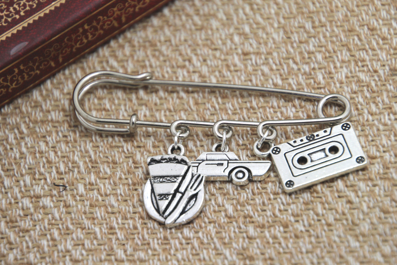 12pcs Supernatural inspired Dean Winchester themed charm font b kilt b font pin brooch 38mm