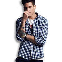 2015 Men Shirt Long Sleeve Casual Plaid Shirts Slim Fit Fashion Male Camisa Masculina Colorful Shirt