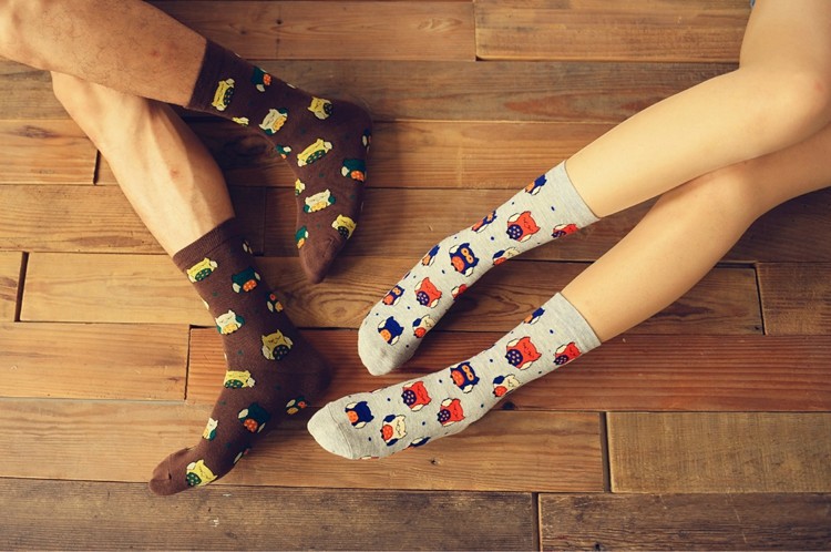 Отзывы. men and women socks cartoon animal series creative Cotton socks. 