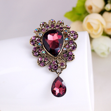 2016 Elegant Six Color Rhinestone Brooch flower Vintage pins and brooches for women brooch pins jewelry accessories danbihuabi
