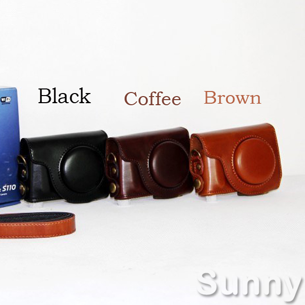 Leather Camera Case Cover Bag for For Canon PowerShot S100, S110, S120, S200, S 100/110/120/200 camera case bag
