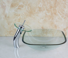 Transparent Construction & Real Estate Bathroom Vessel Faucet Tap Lavatory Glass Basin Sets