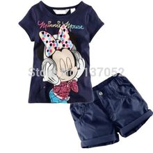 Hot sale new Lovely Baby Kids Boys Girls Minnie clothes 2pcs T-Shirt + Shorts suits cartoon children’s clothing sets