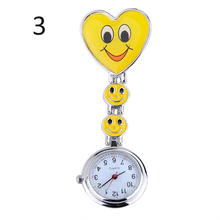 Adorable Kid s Children s Smiling Faces Heart Clip On Pendant Nurse Fob Brooch Pocket Watch