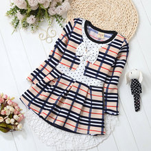 2016 New Baby Girl Dresses Kids Dress For Girls Spring Christmas Summer Children’s Lovely Bow Plaid Princess Clothes