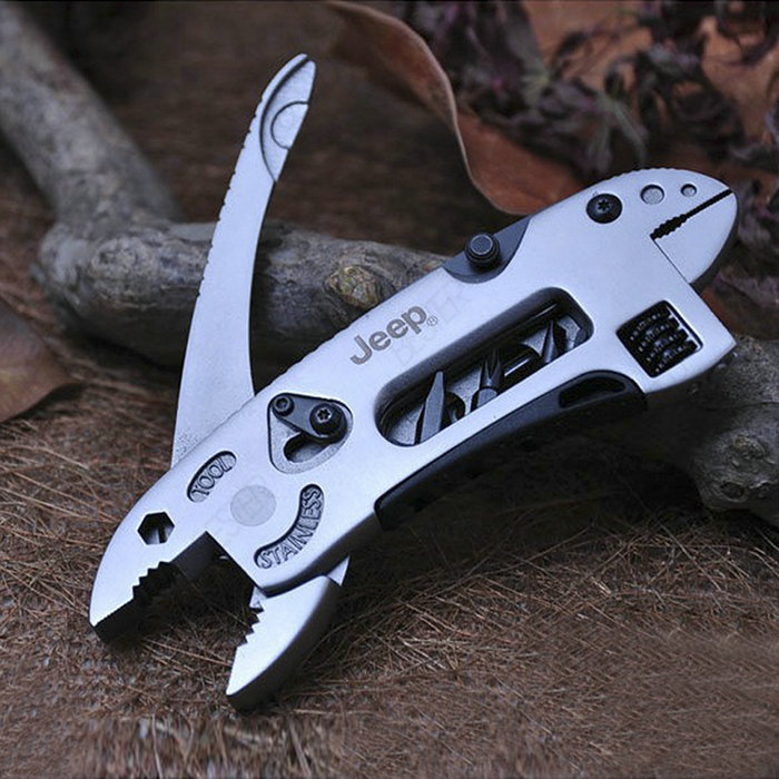 Portable Stainless Steel Wrench Multi function Tool Knife Pliers Wrench Knife Wire Cutter Multifunction Outdoor Tools