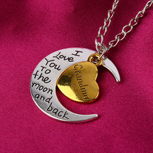Promotion I Love You To The Moon And Back Silver Necklace Vintage Family Necklaces Pendants Fashion
