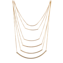 Latest 18K Real Gold Silver Color Alloy Multilayer Long Tassel Statement Necklace Body Chain Necklaces New 2015 Fashion Jewlery