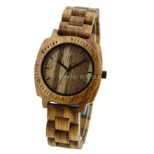 Internacional marca de lujo de diseño Material de madera diseñador de la marca de madera del reloj para hombre de Zebra reloj de diseño